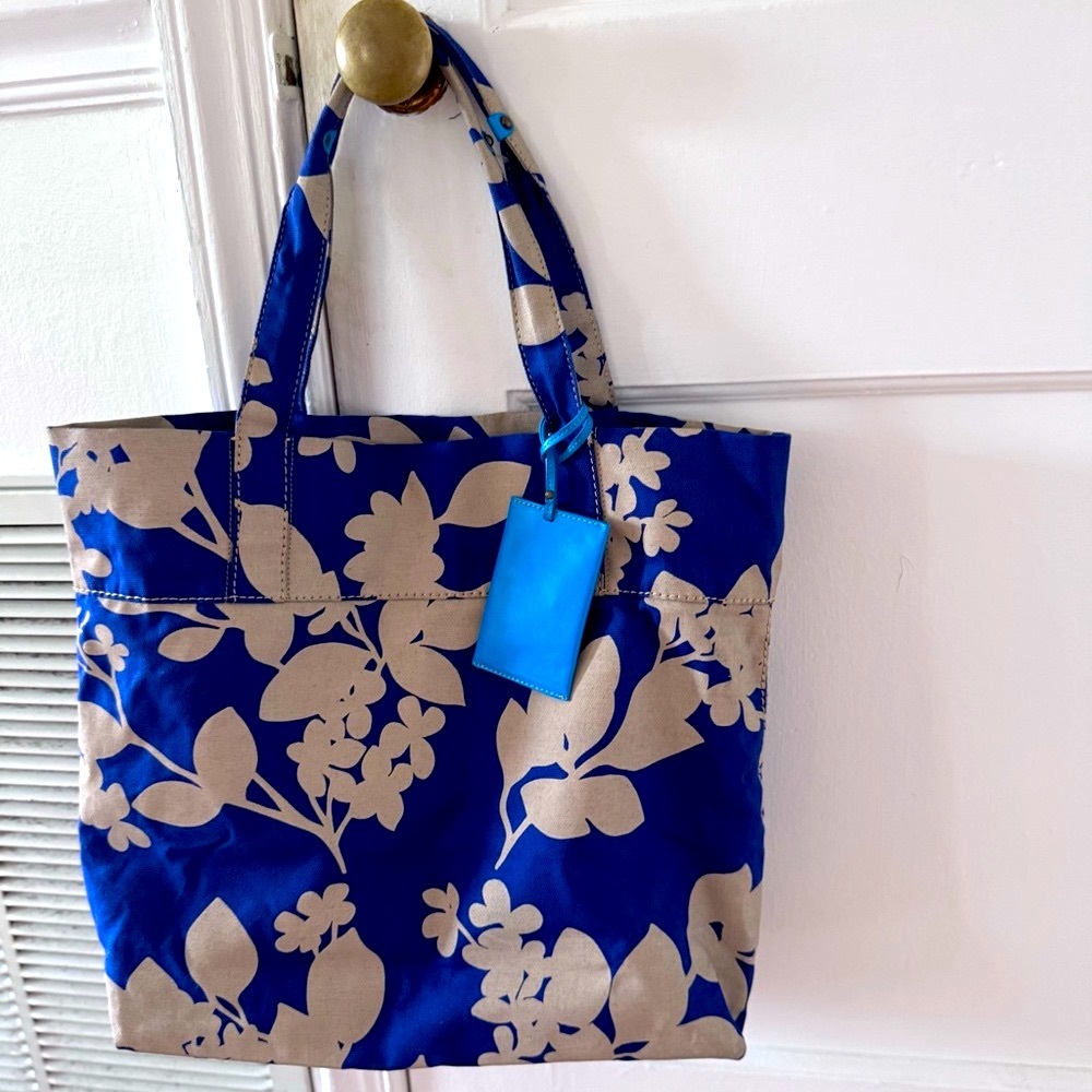 Gap Floral Blue And Cream Tote Bag